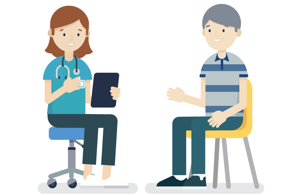 Illustration of a patient and health care professional